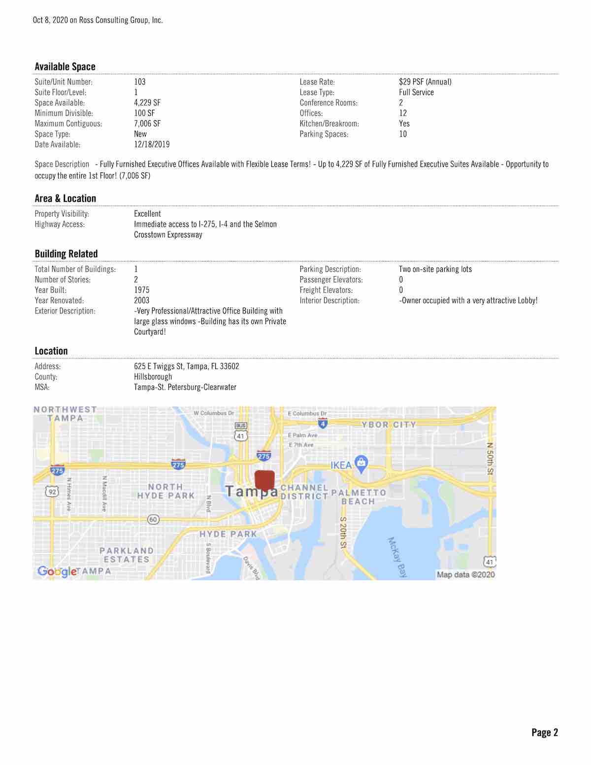 Tampa Commercial Real Estate - FOR LEASE - Courthouse Plaza - 625 E Twiggs St, Tampa, FL 33602 P2