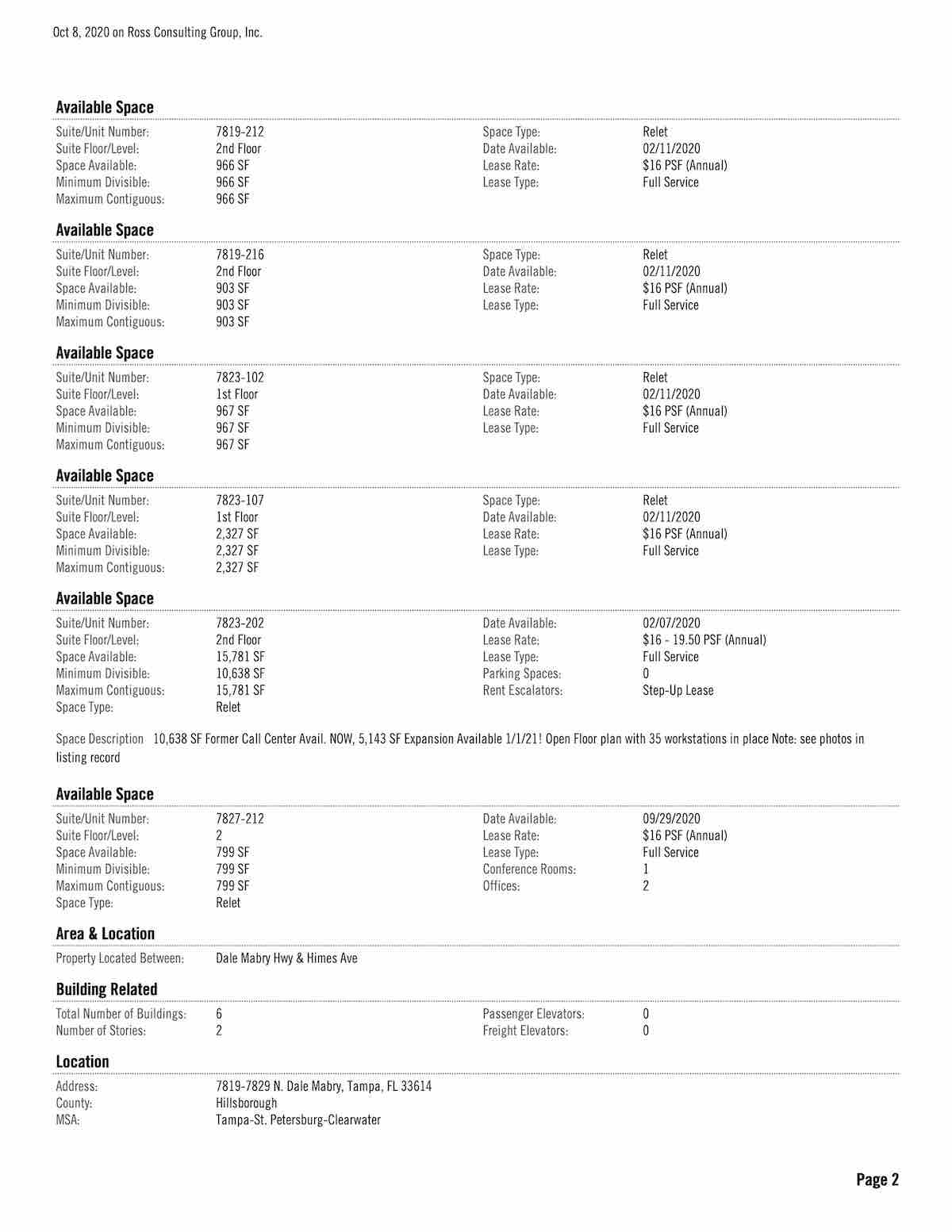 Tampa Commercial Real Estate - FOR LEASE - Oak Trail Center (Former Gulf South) - Oak Trail Center (Former Gulf South) - 7819-7829 N. Dale Mabry, Tampa, FL 33614 P2