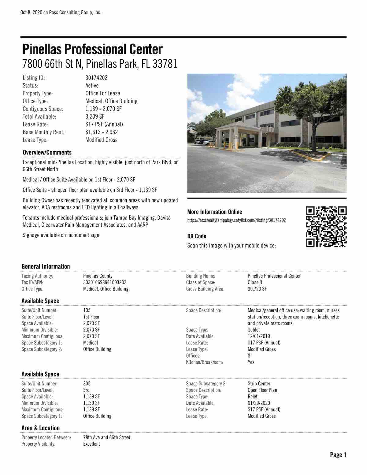 Tampa Commercial Real Estate - FOR LEASE - Pinellas Professional Center - 7800 66th St N, Pinellas Park, FL 33781 P1