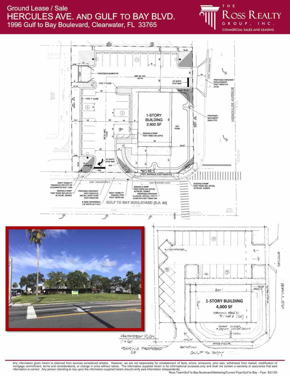 Tampa Commercial Real Estate - GROUND LEASE OR FOR SALE - Hercules Ave. and Gulf to Bay Blvd. - 1996 Gulf to Bay Boulevard, Clearwater, FL 33765 P2
