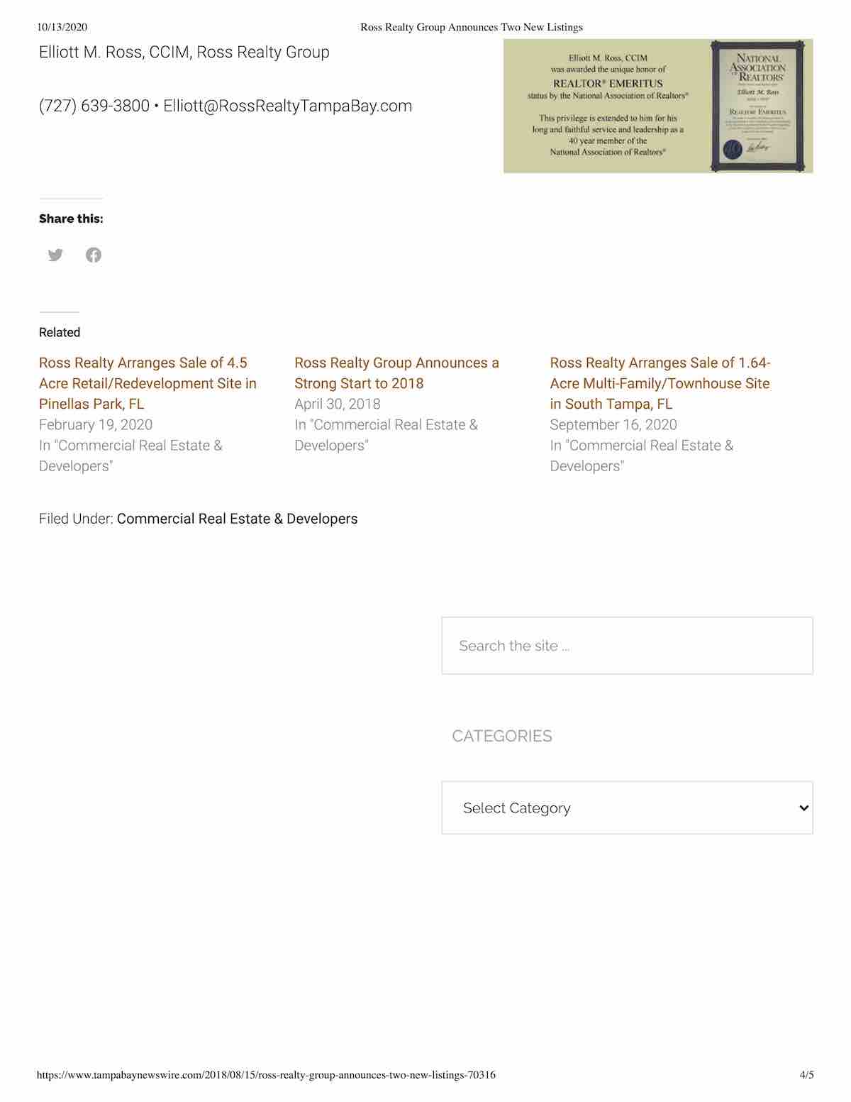 Tampa Commercial Real Estate - Ross Realty Group Announces Two New Listings P3