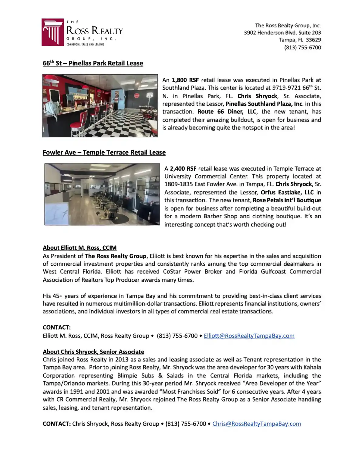 Ross Realty Group Announces 2024 Q1 Transactions! Page 02