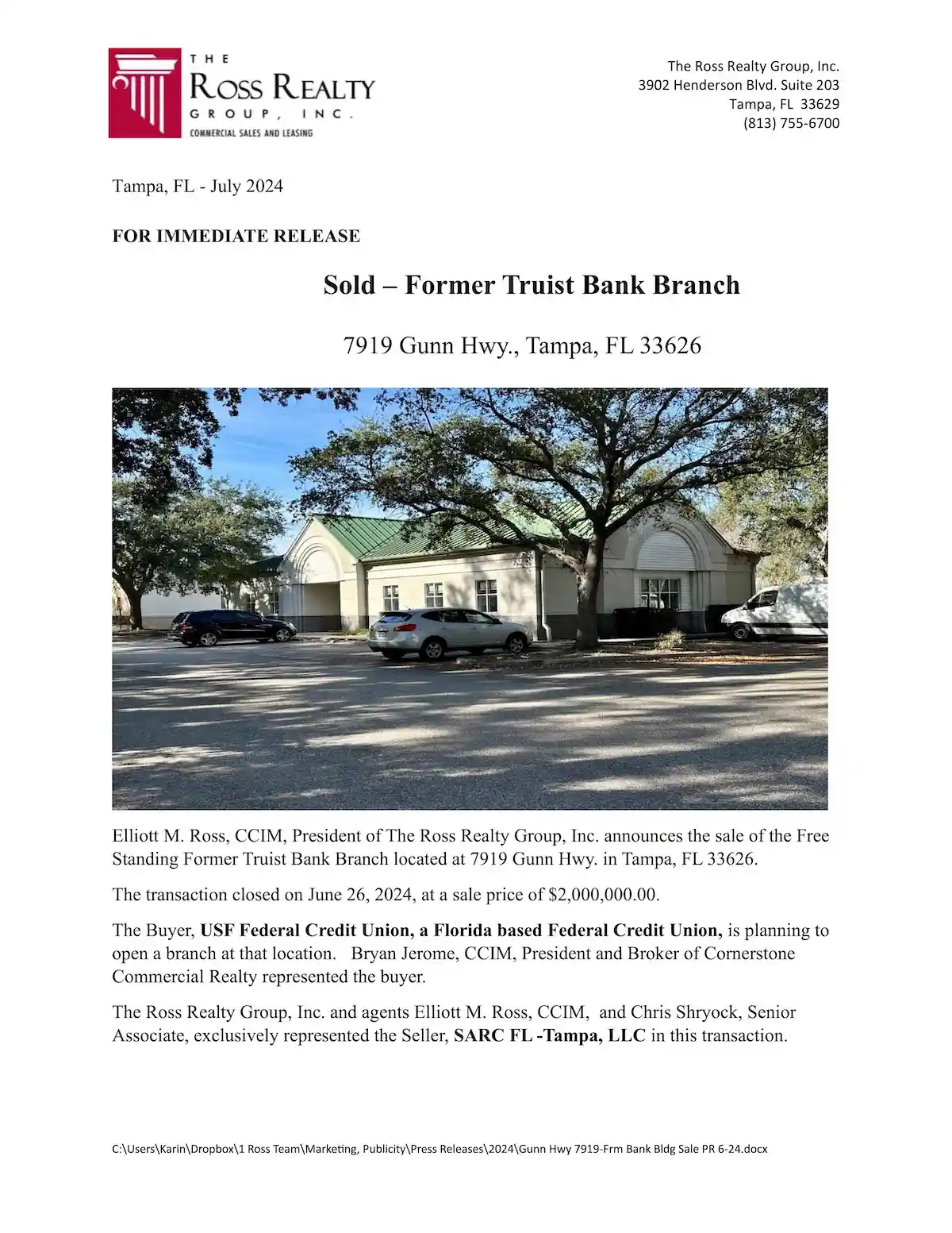 Gunn Hwy 7919-Frm Bank Bldg Sale