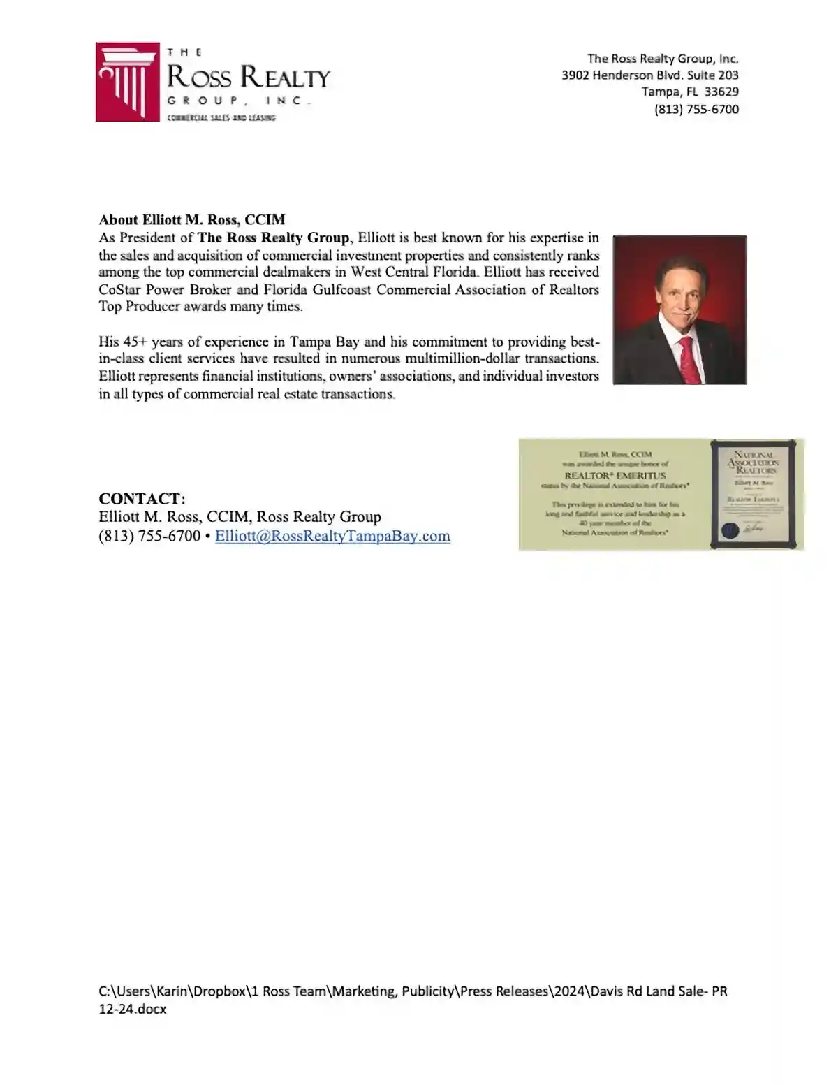 Davis Rd Land Sale- PR 12-24-pg02 - 1200x1553